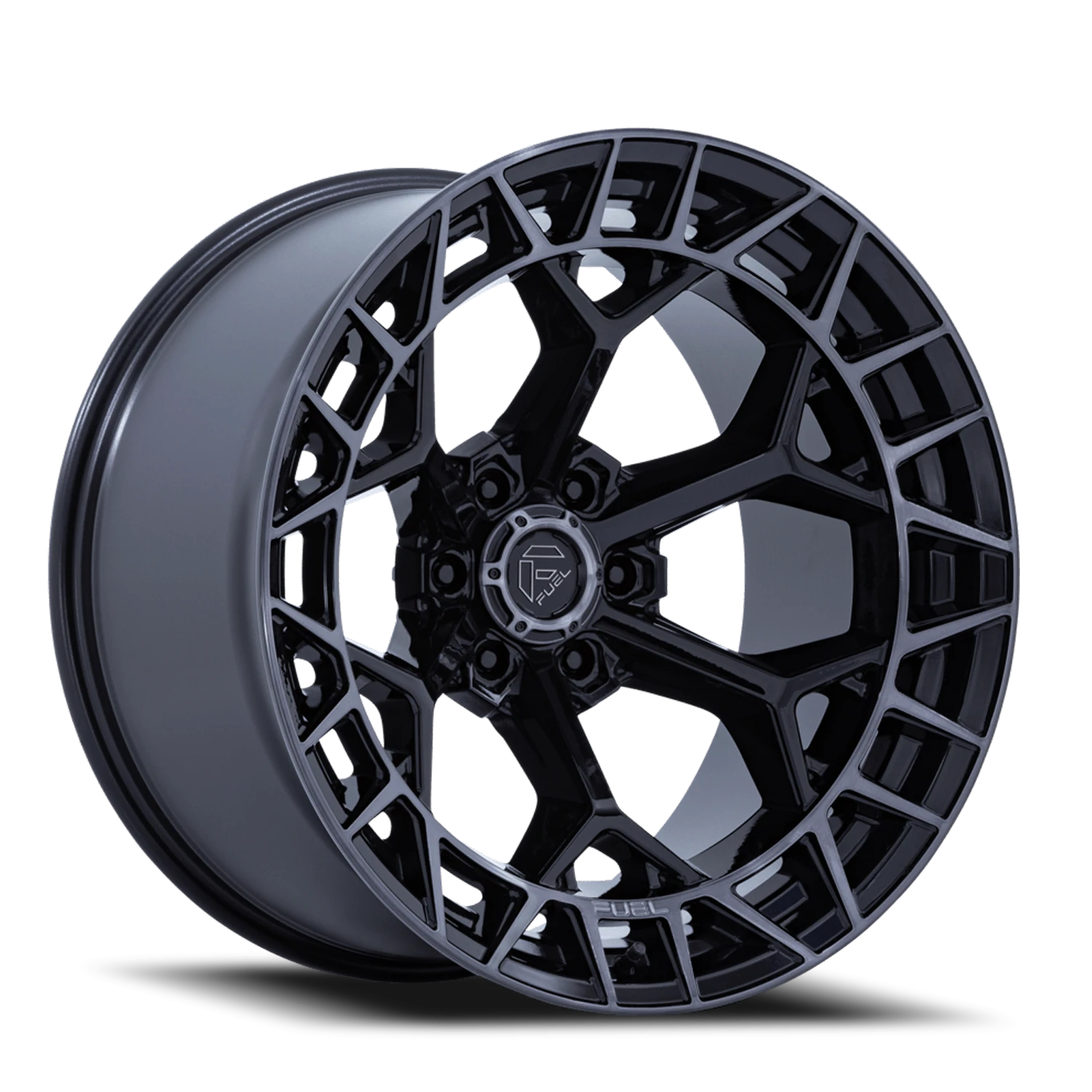 Fuel Charger FC873 22x12" 8x180mm 124.2mm CB -44mm Gloss Black Brushed Dark Tint