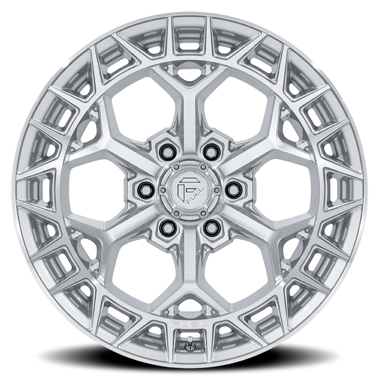 Fuel Charger FC873 22x10" 6x139.7mm 106.1mm CB -18mm Gloss Silver Machined Face