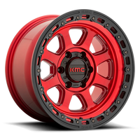 KMC Chase 17x9" 6x139.7mm 106.1mm CB -12mm Candy Red Black Lip