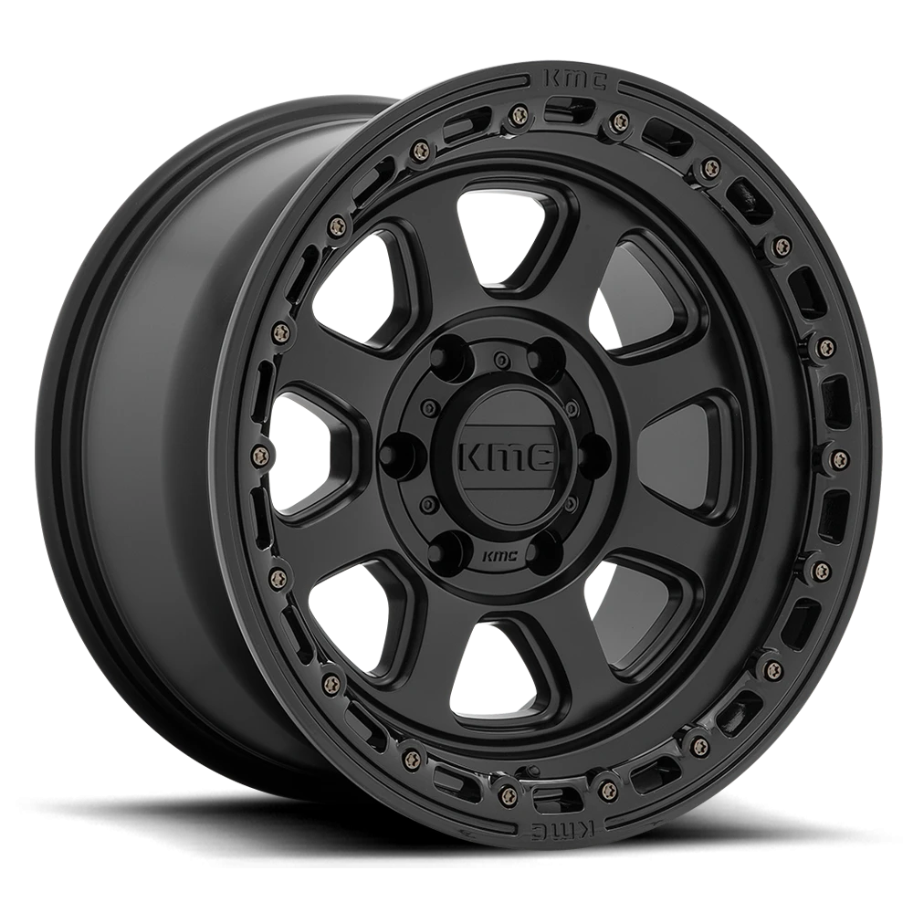KMC Chase 20x9" 6x139.7mm 106.1mm CB 0mm Satin Black Gloss Black Lip