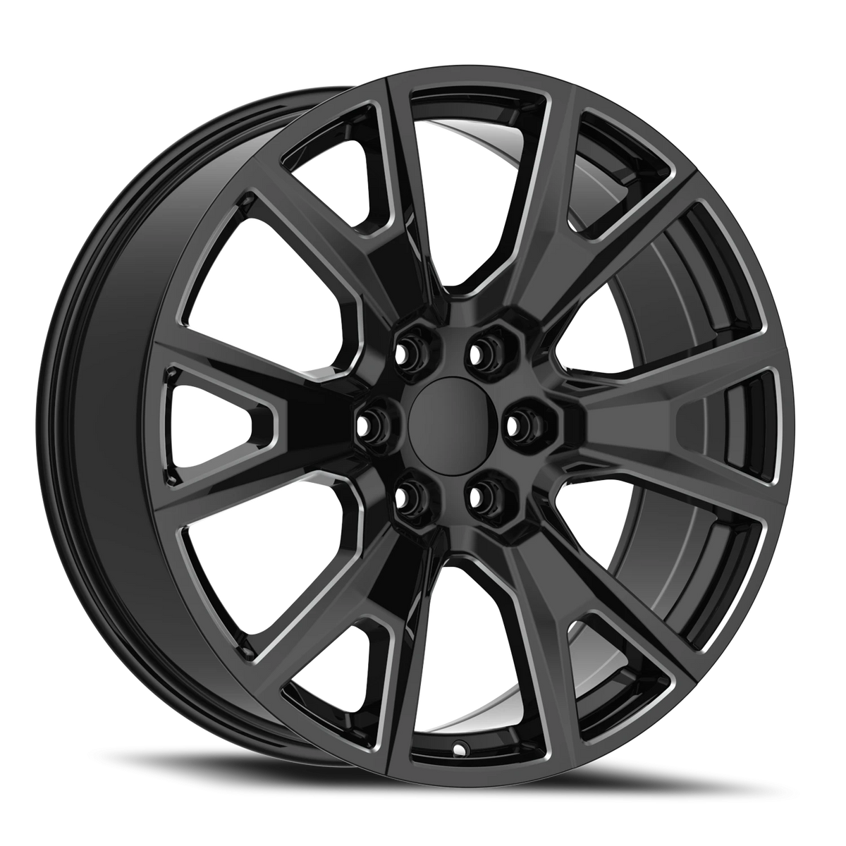 Replica Alloys Chevy 22x9 +31 6x139.7mm 78.1mm Gloss Black Milled