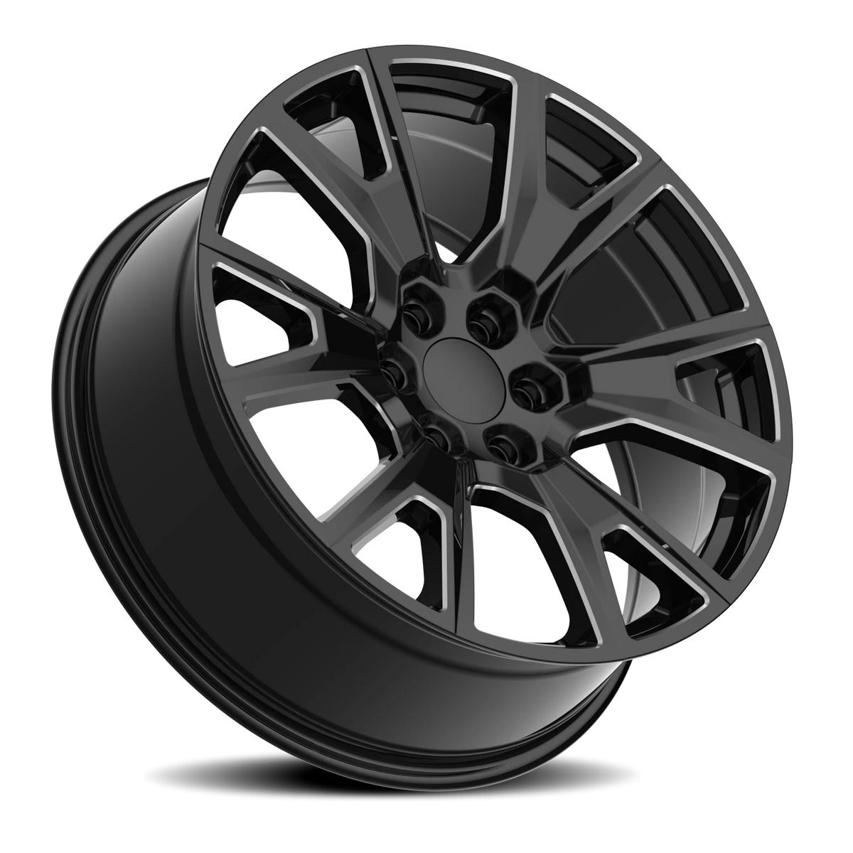 Replica Alloys Chevy 22x9 +31 6x139.7mm 78.1mm Gloss Black Milled