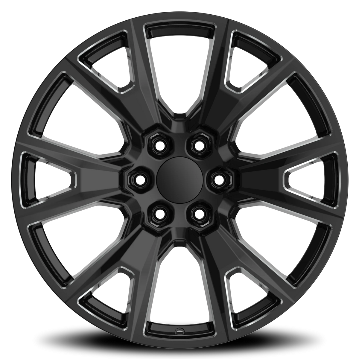 Replica Alloys Chevy 22x9 +31 6x139.7mm 78.1mm Gloss Black Milled