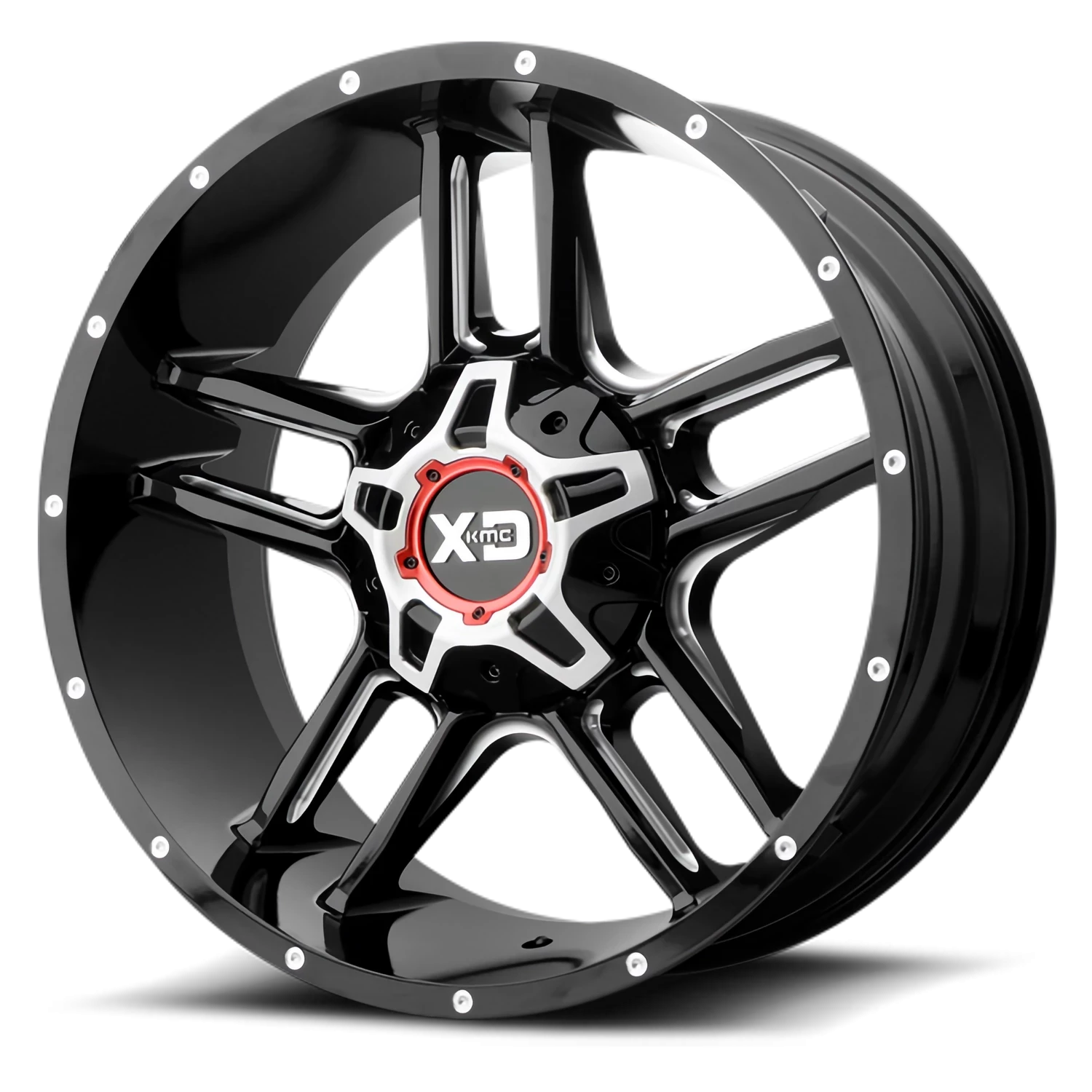 XD Series Clamp 20x9" 8x180mm 124.2mm CB +18mm Gloss Black Milled