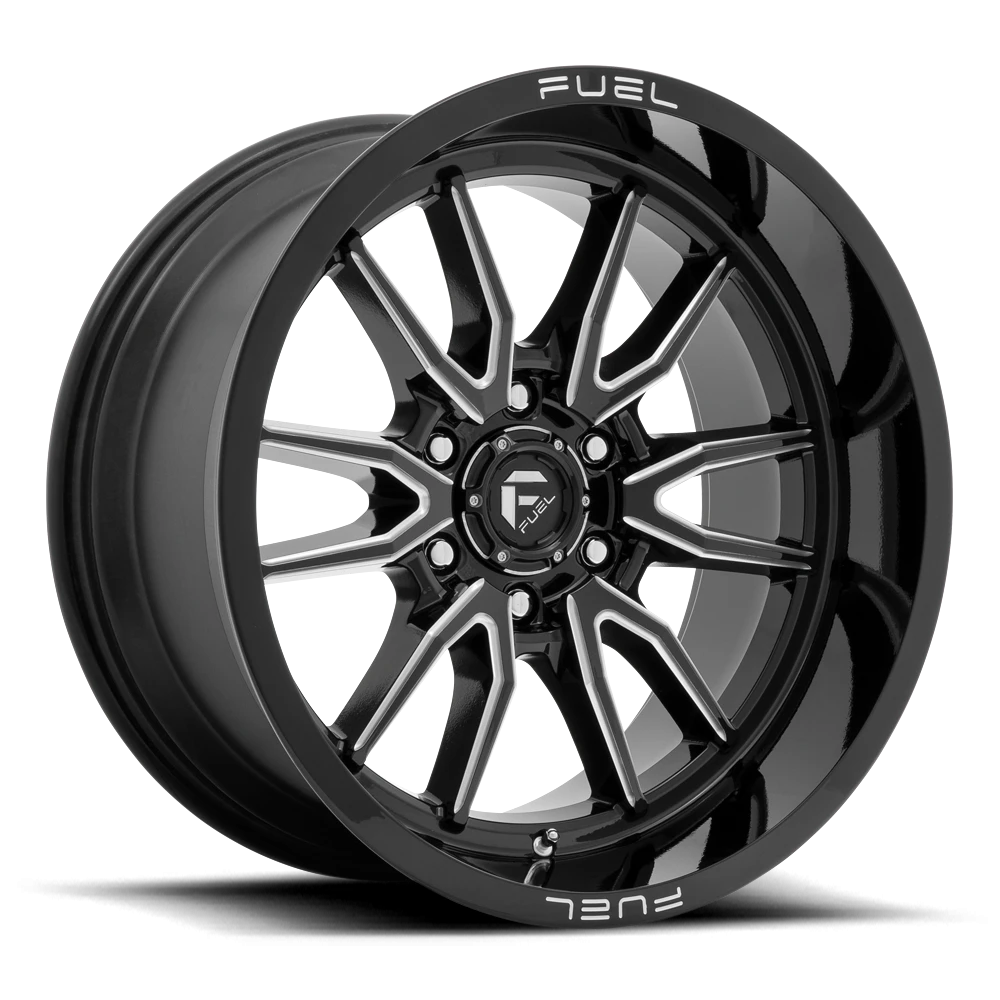 Fuel Clash 6 20x10" 8x180mm 124.2mm CB -18mm Gloss Black Milled