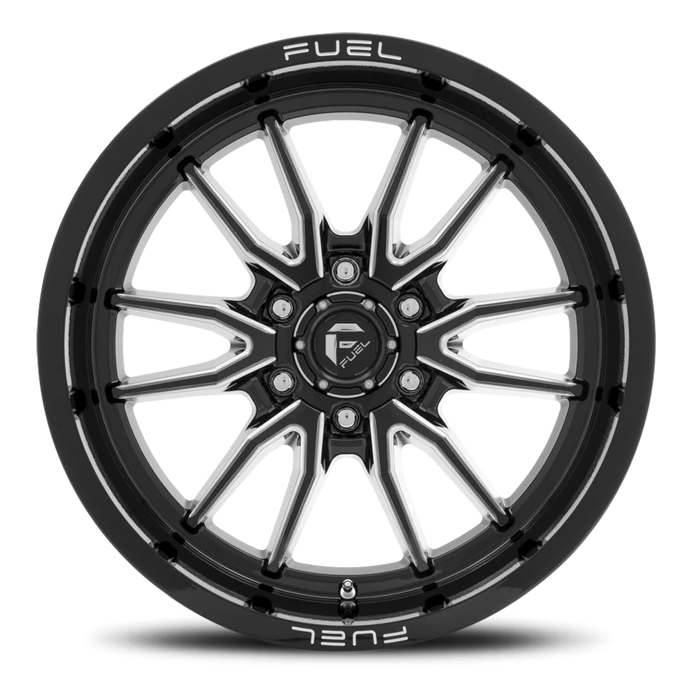 Fuel Clash 6 20x10" 8x180mm 124.2mm CB -18mm Gloss Black Milled
