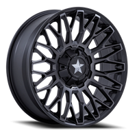 MSA Clubber 15x7" 5x114.3mm 72.56mm CB +10mm Matte Black Double Dark Tint