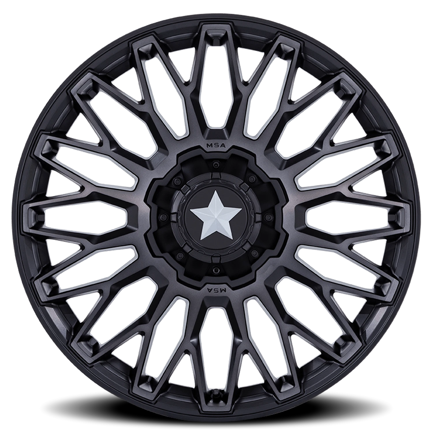 MSA Clubber 24x7" 4x137mm 110.1mm CB 0mm Matte Black Double Dark Tint