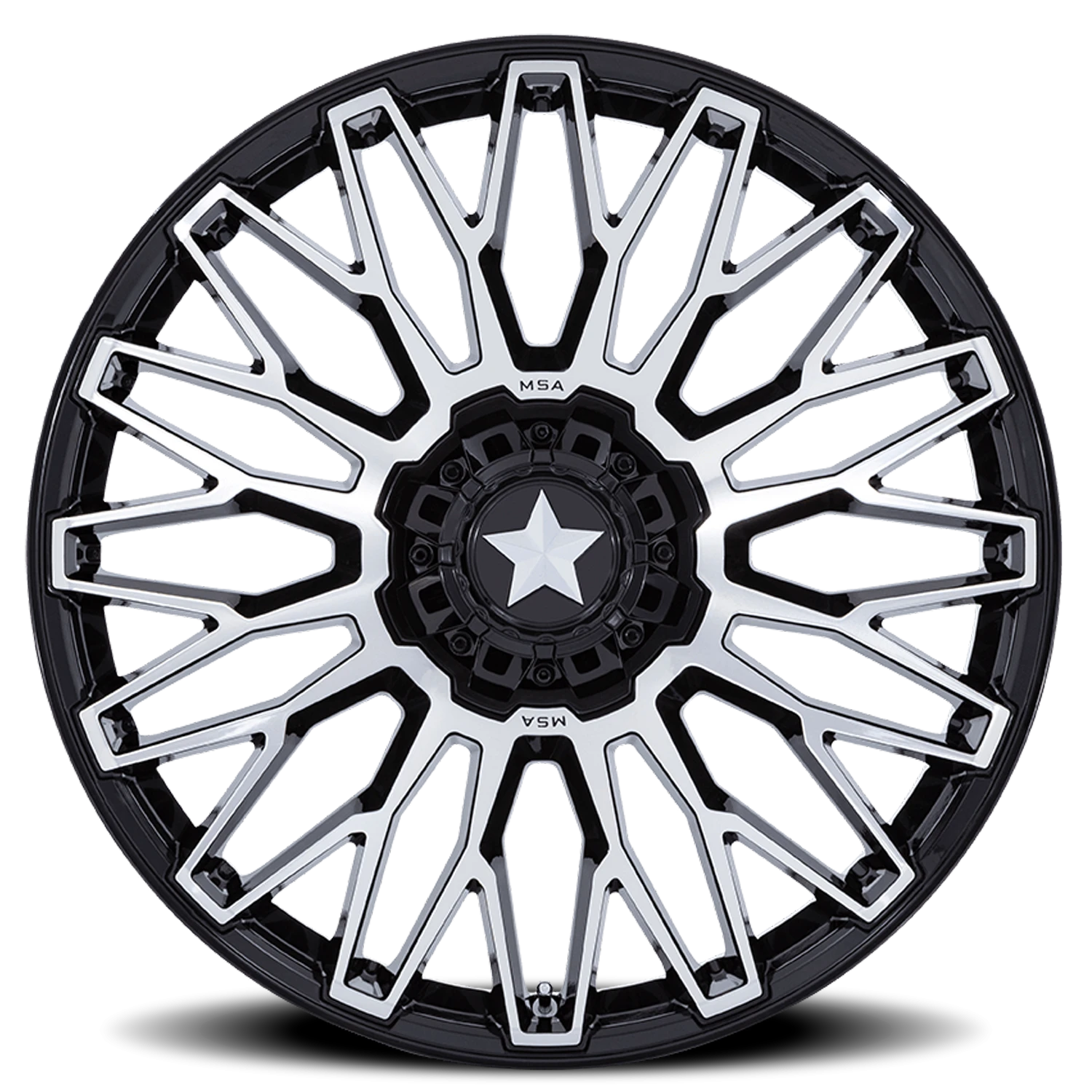 MSA Clubber 22x7" 4x137mm 110.1mm CB 0mm Gloss Black Machined