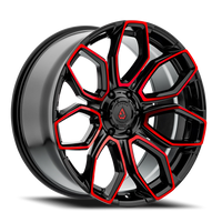 Arena Cobra 20x10" 6x139.7mm 106.1mm CB -18mm Gloss Glossy Black Machined Red Tint