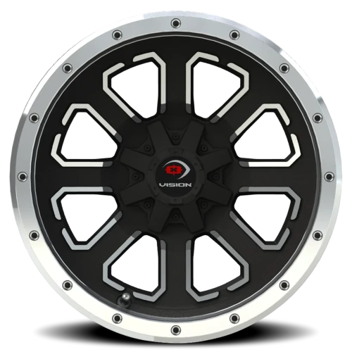 Vision 548 12x7 +3 4x136mm 110.5mm Matte Black Machined Face
