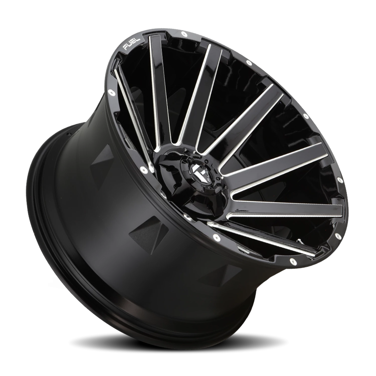Fuel Contra 20x9" 5x139.7mm 110.3mm CB +1mm Gloss Black Milled