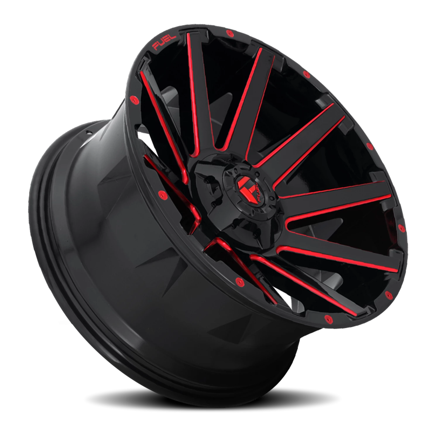 Fuel Contra 20x9" 5x139.7mm 110.3mm CB +1mm Gloss Red Milled