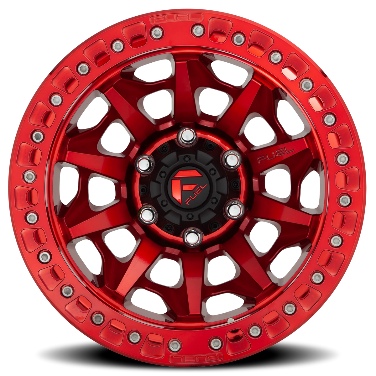 Fuel Covert Beadlock 17x9 -15 6x139.7mm 106.1mm Candy Red
