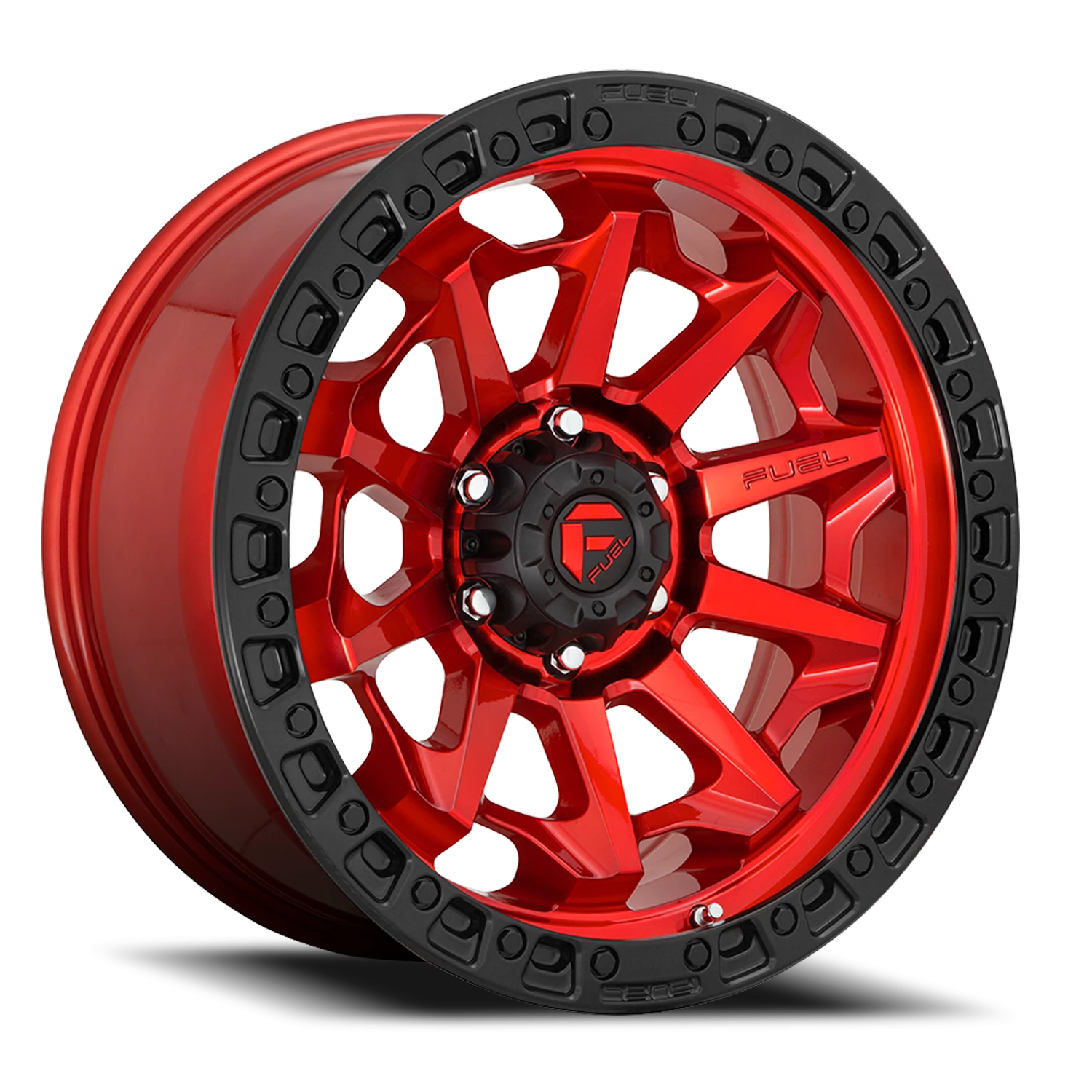 Fuel Covert 17x9" 5x127mm 71.5mm CB +1mm Candy Red Black Bead Ring