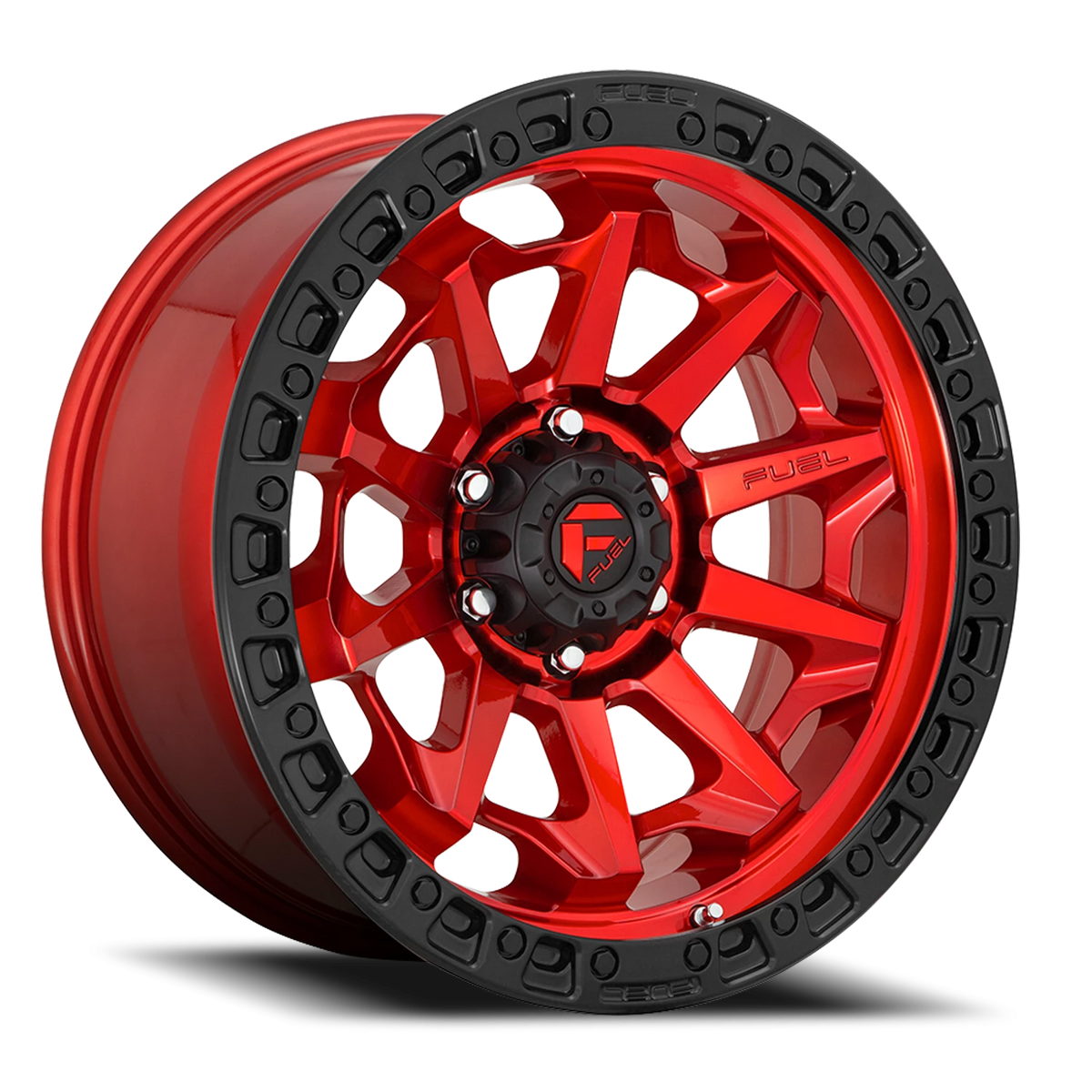 Fuel Covert 18x9 -12 5x127mm 71.5mm Candy Red Black Bead Ring