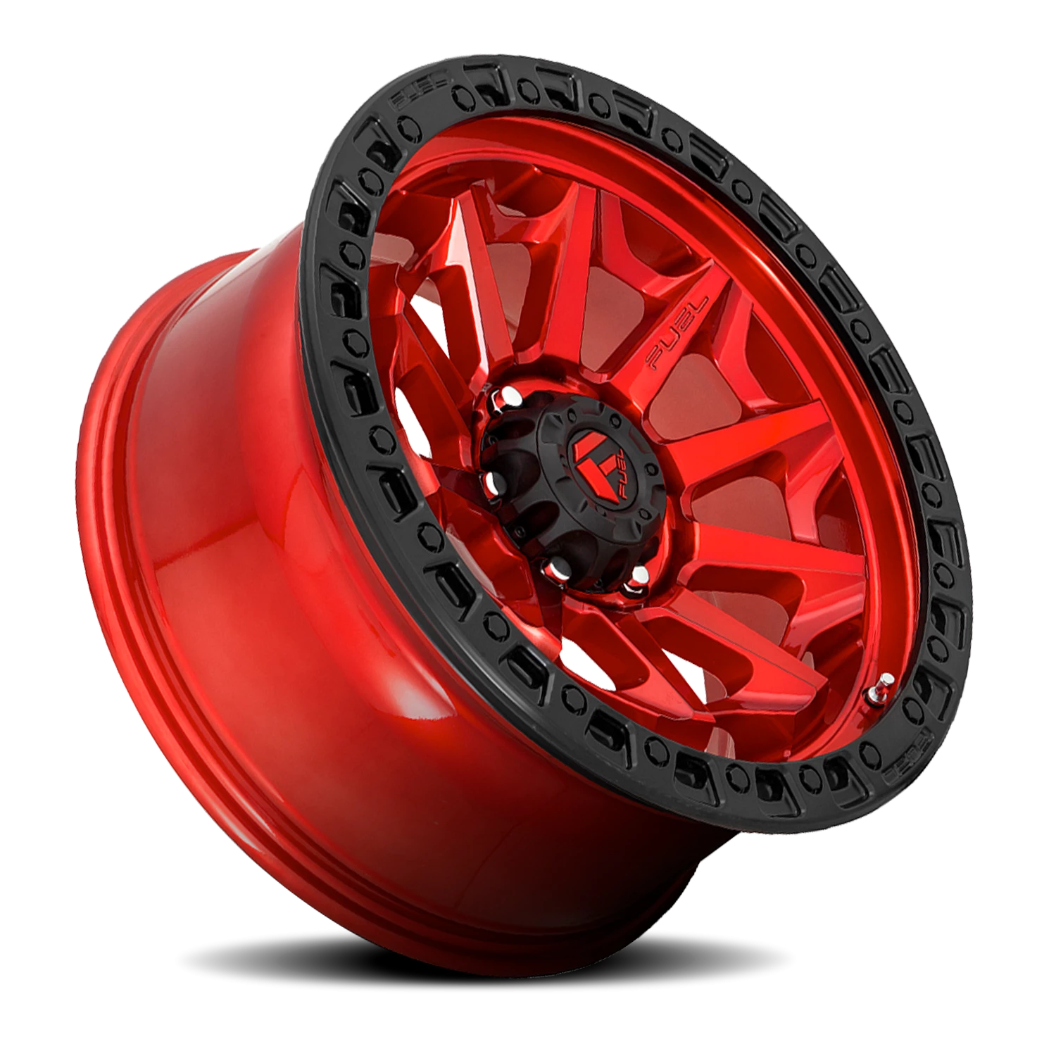 Fuel Covert 17x9" 5x127mm 71.5mm CB -12mm Candy Red Black Bead Ring