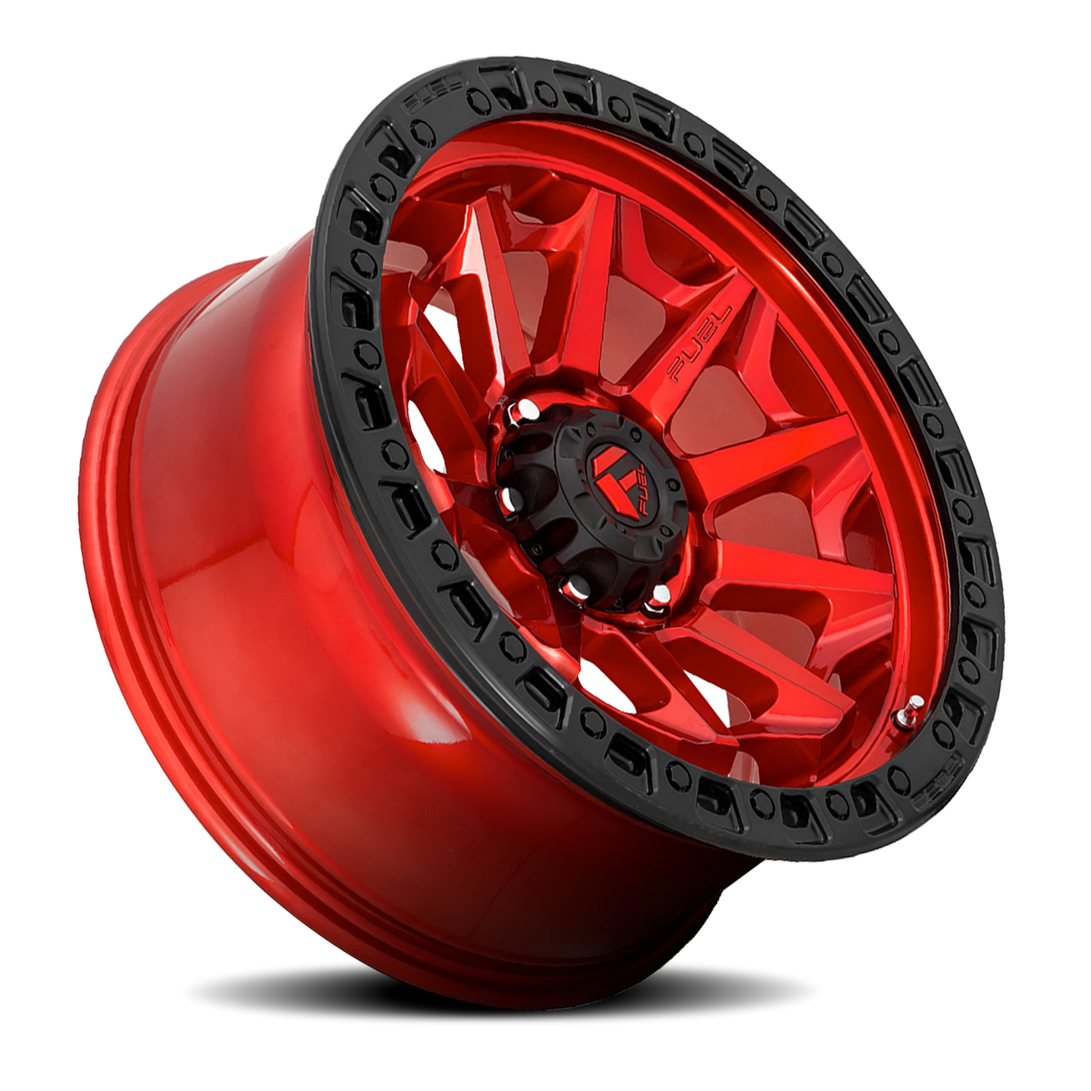 Fuel Covert 18x9 +1 5x150mm 110.2mm Candy Red Black Bead Ring