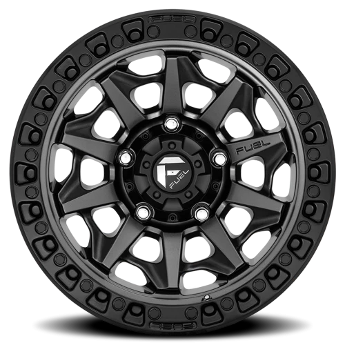 Fuel Covert 18x9" 8x165.1mm 125.2mm CB +1mm Matte Gunmetal Black Bead Ring
