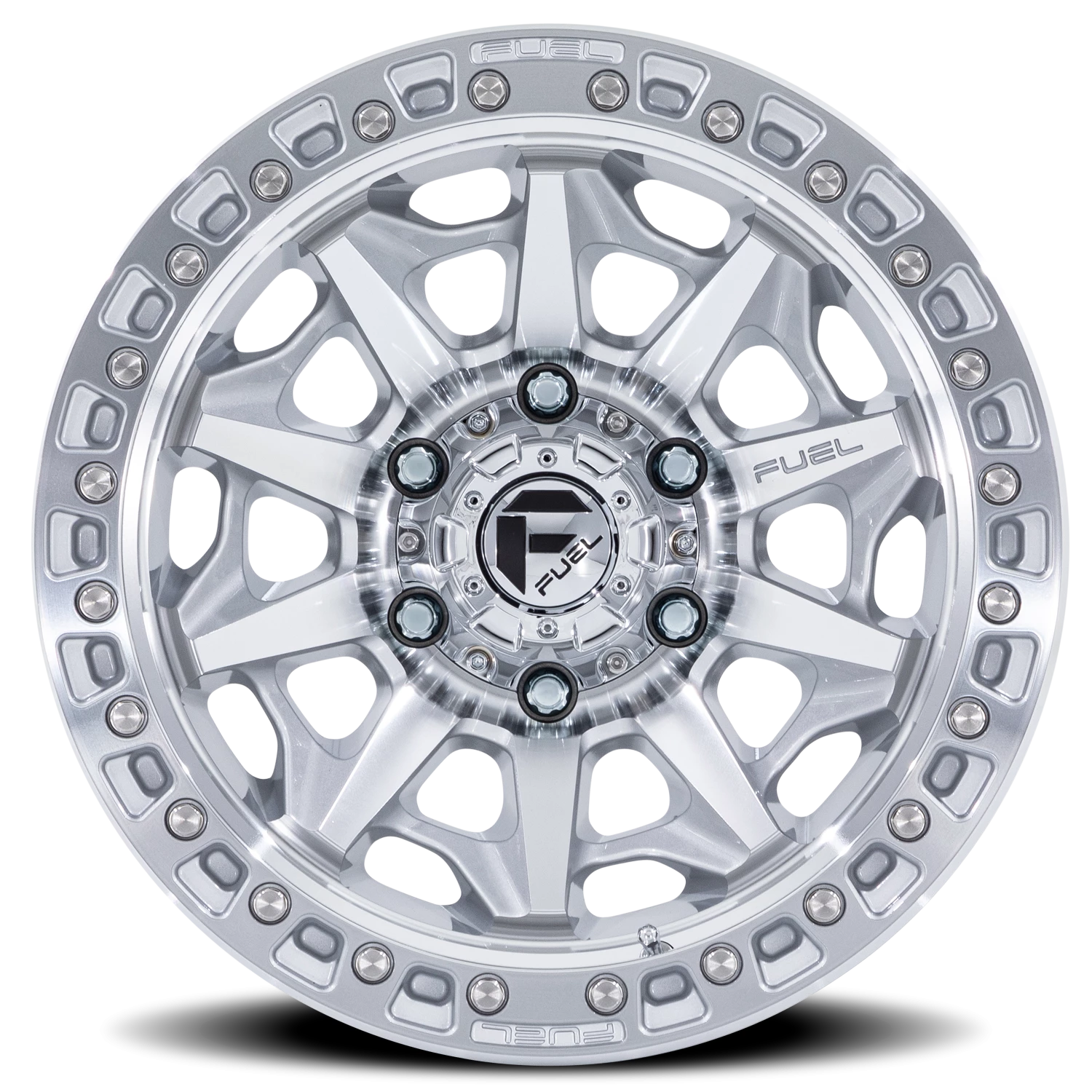Fuel Covert 17x9" 6x139.7mm 106.1mm CB +1mm Silver Machined Face