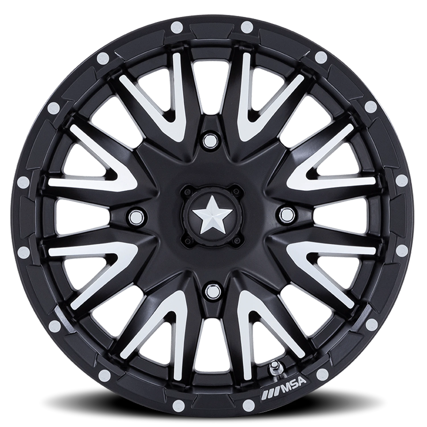 MSA Creed 24x7" 4x110mm 86mm CB 0mm Matte Black Machined