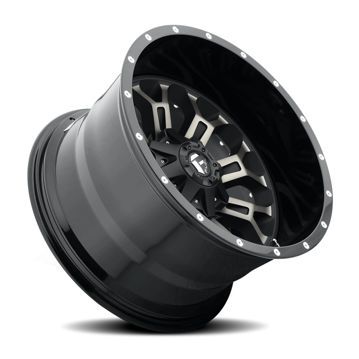 Fuel Crush 22x14 -70 6x135mm 106.1mm Matte Black Double Dart Tint