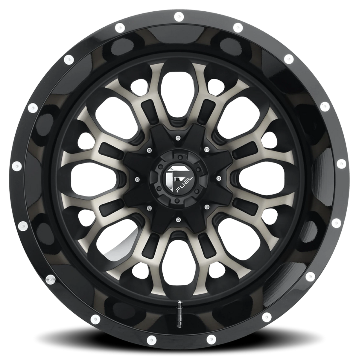Fuel Crush 22x14 -70 6x135mm 106.1mm Matte Black Double Dart Tint