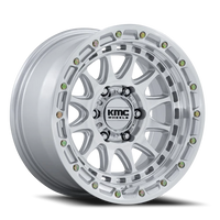 KMC Crux 17x8.5 +0 6x139.7mm 106.1mm Gloss Silver Machined Face