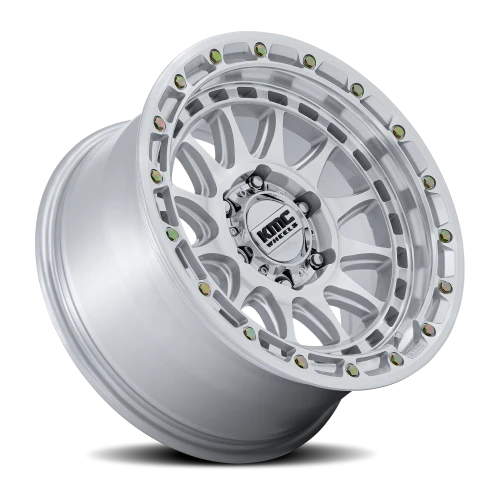 KMC Crux 17x8.5 +25 6x114.3mm 66.06mm Gloss Silver Machined Face