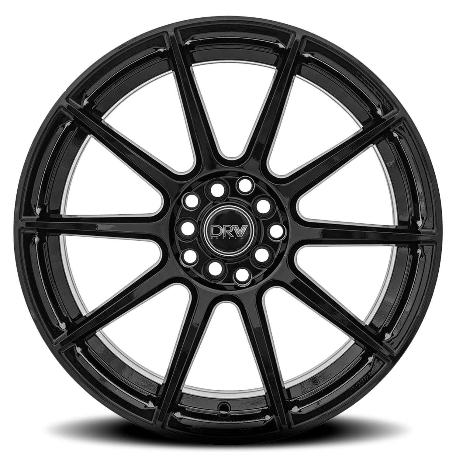 DRW D10 17x7" 5x108mm 73.1mm CB +40mm Gloss Black