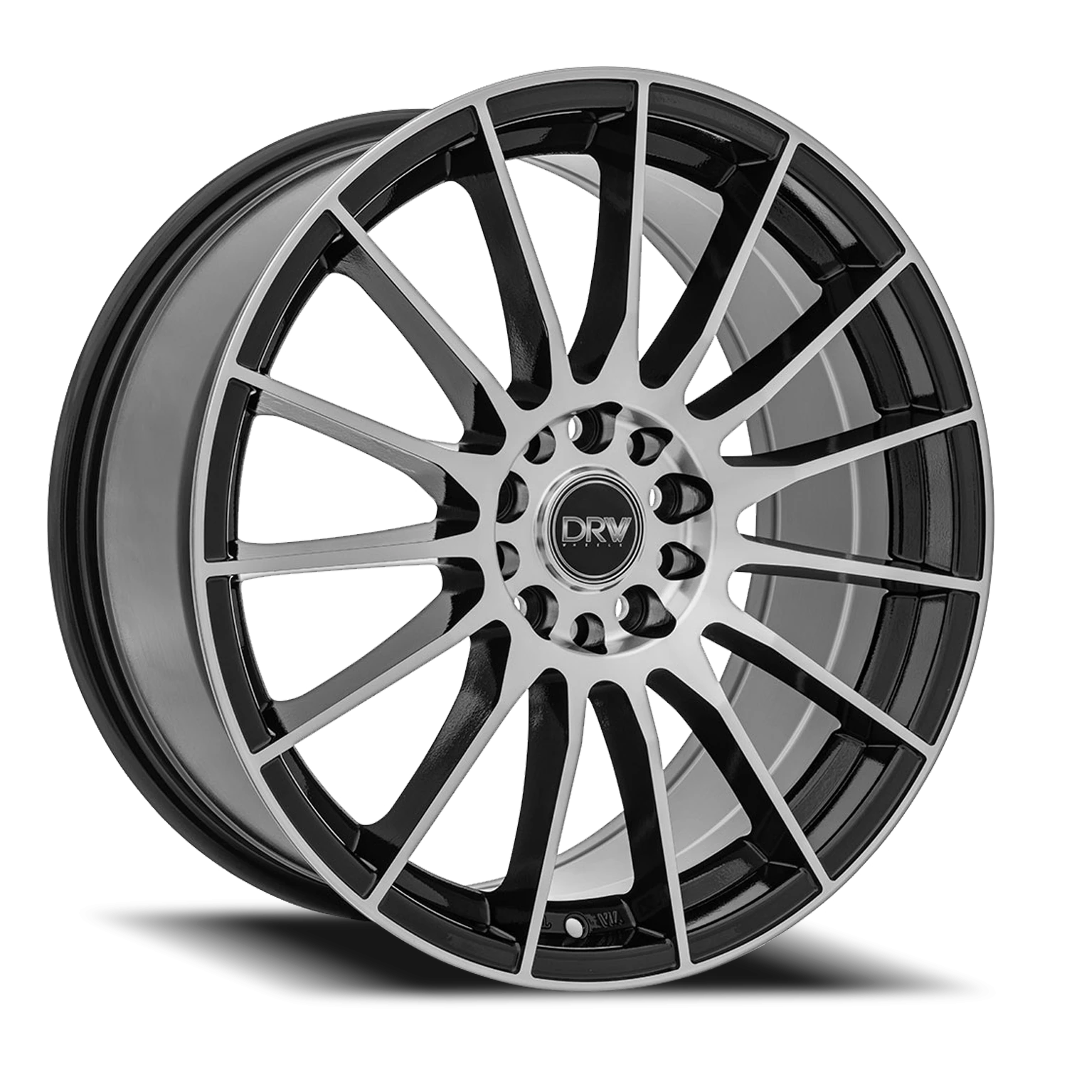 DRW D15 17x7" 4x100mm 73.1mm CB +40mm Gloss Black Machined Face