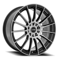 DRW D15 17x7" 4x100mm 73.1mm CB +40mm Gloss Black Machined Face