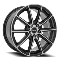 DRW D16 18x8" 5x100mm 73.1mm CB +40mm Gloss Black Machined Face
