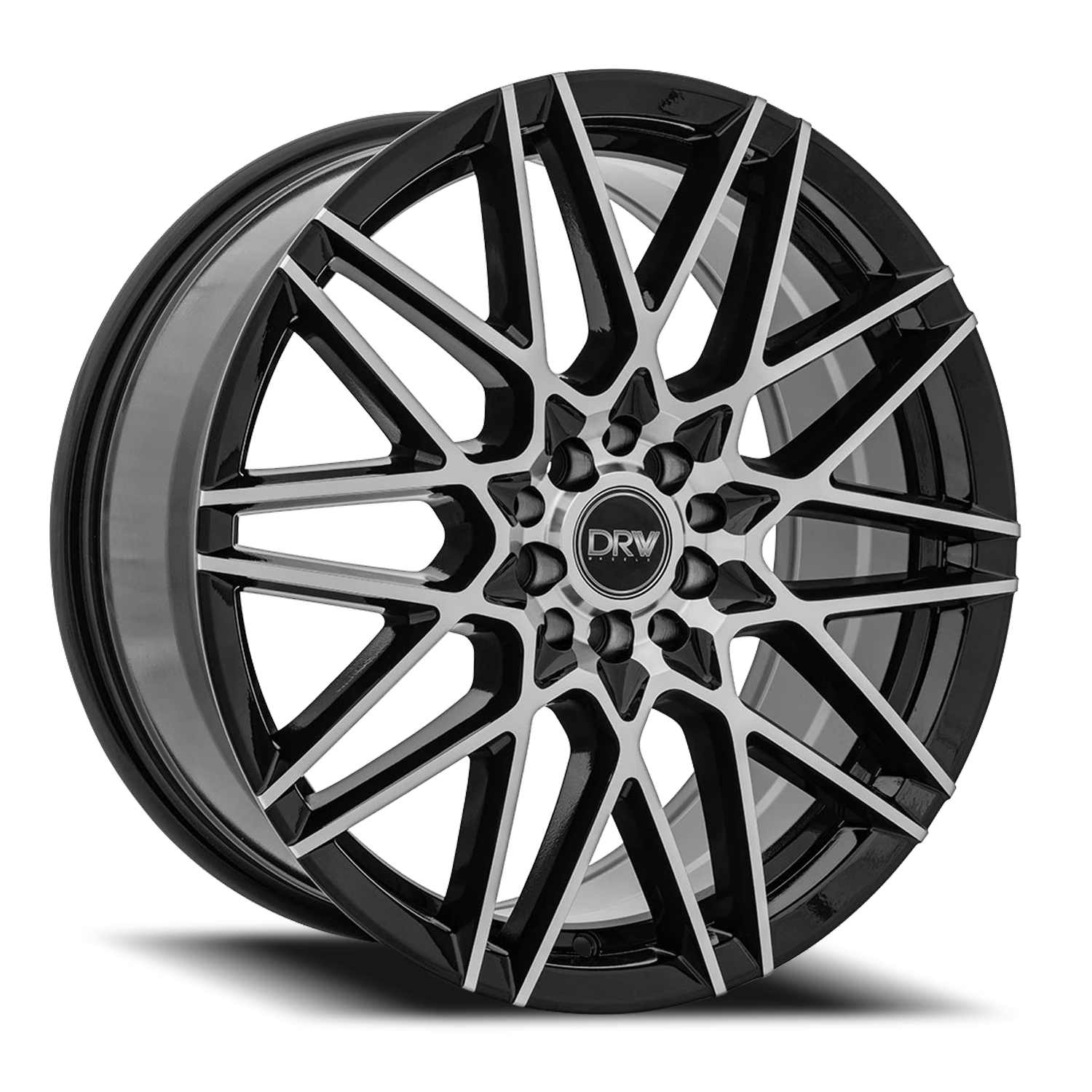 DRW D17 17x7" 4x108mm 73.1mm CB +40mm Gloss Black Machined Face