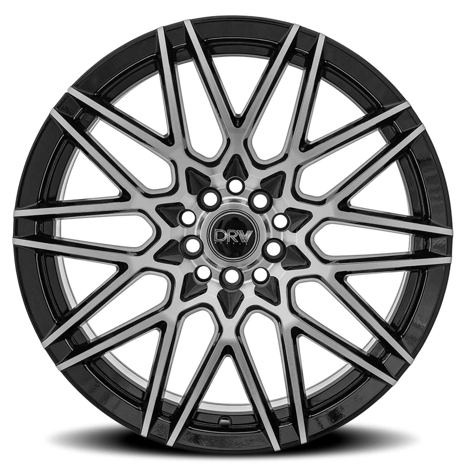 DRW D17 17x7" 5x100mm 73.1mm CB +40mm Gloss Black Machined Face