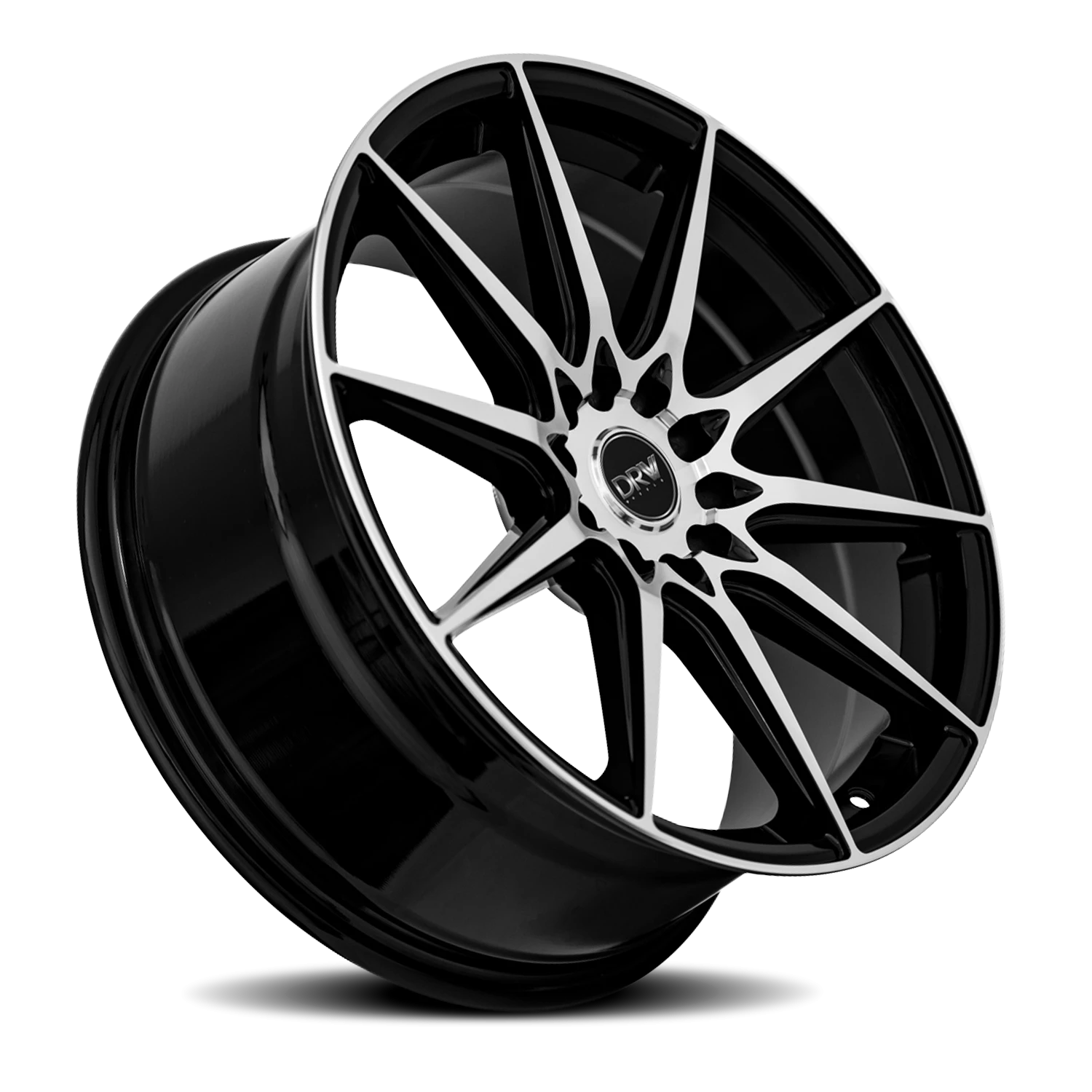 DRW D19 18x8" 5x110mm 73.1mm CB +38mm Gloss Black Machined Face
