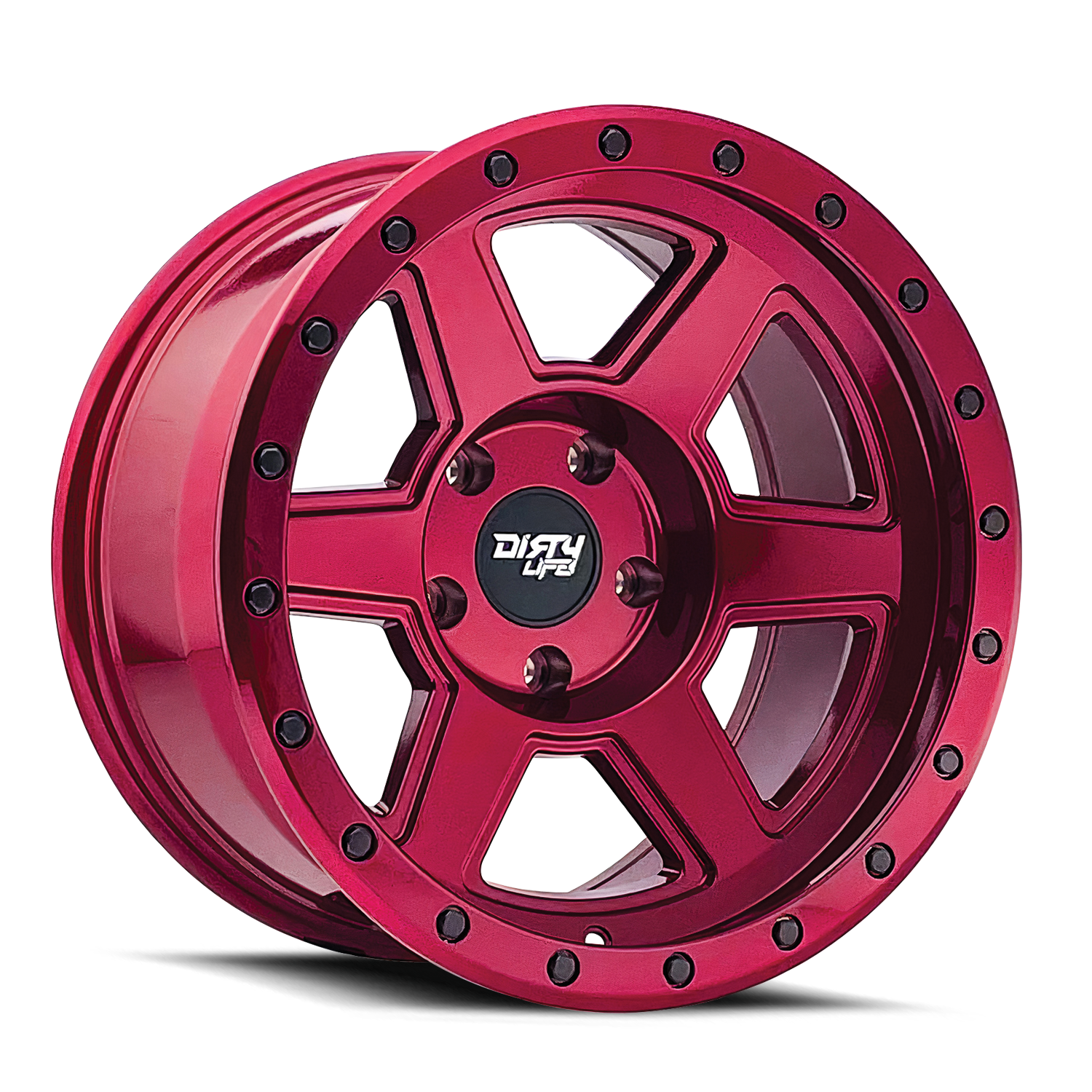 Dirty Life Compound 9315 Gloss Crimson Candy Red 17x9 6x139.7 x12mm 106mm
