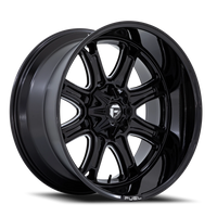 Fuel Darkstar 24x12 -44 8x180mm 124.2mm Gloss Black Milled