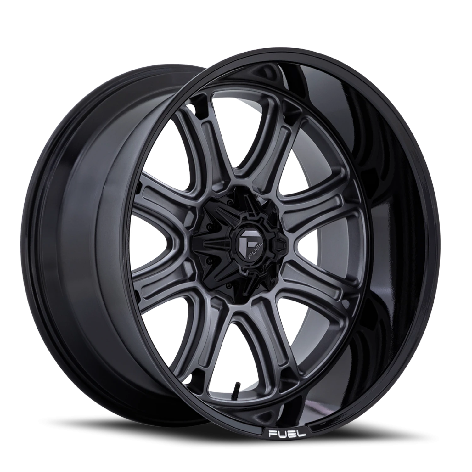 Fuel Darkstar 20x10" 8x180mm 124.2mm CB -18mm Matte Gunmetal Black Lip