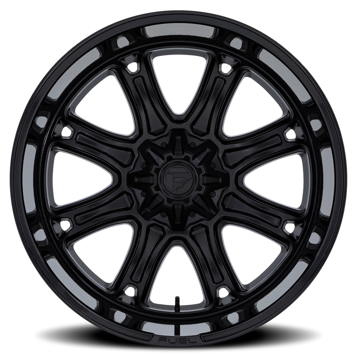 Fuel Darkstar 22x10 -18 5x139.7mm 110.1mm Matte Black Gloss Black Lip