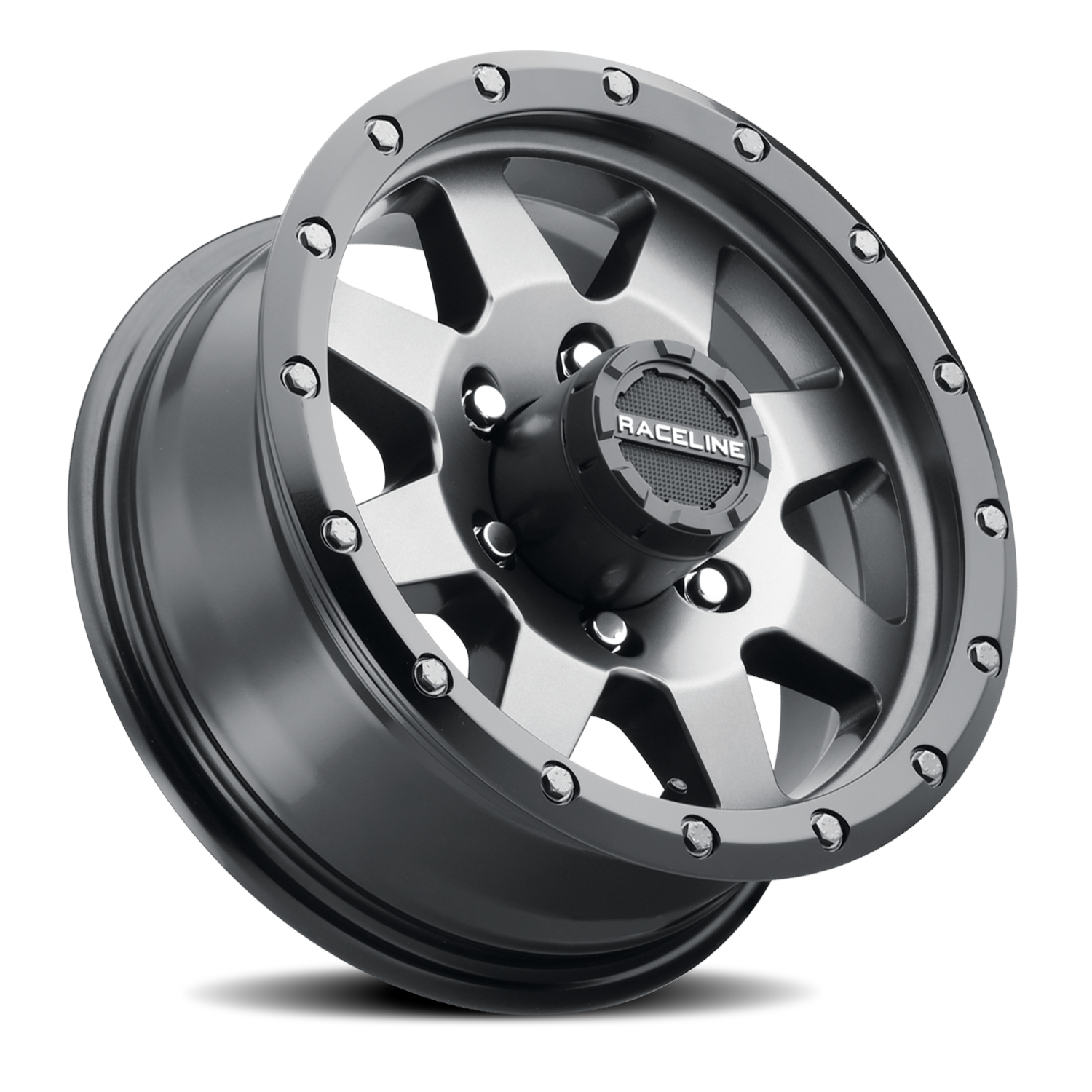 Raceline Defender Trailer 935G 16x6 +0 8x165.1mm 124.46mm Gunmetal Simulated Beadlock