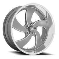 US Mags Desperado 5 22x10.5" 5x120.65mm 72.7mm CB +1mm Anthracite Milled-Diamond Cut Lip