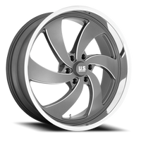 US Mags Desperado 6 22x10" 6x135mm 87.1mm CB +25mm Anthracite Milled-Diamond Cut Lip