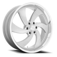 US Mags Desperado 6 20x8" 6x139.7mm 90.7mm CB +1mm Brushed Silver Milled-Diamond Cut Lip