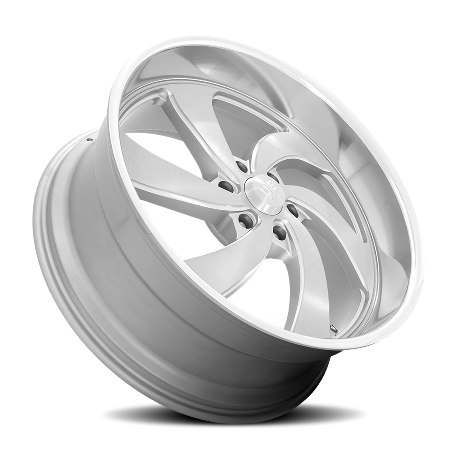US Mags Desperado 6 20x8" 6x139.7mm 90.7mm CB +1mm Brushed Silver Milled-Diamond Cut Lip