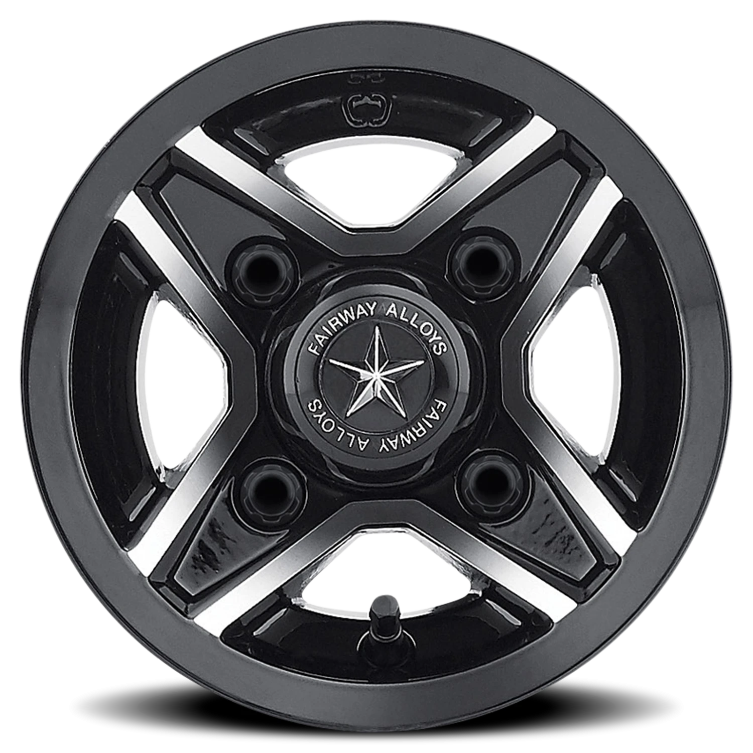 Fairway Alloys Divot 8x7" 4x101.6mm 70.7mm CB 0mm Gloss Black Machined