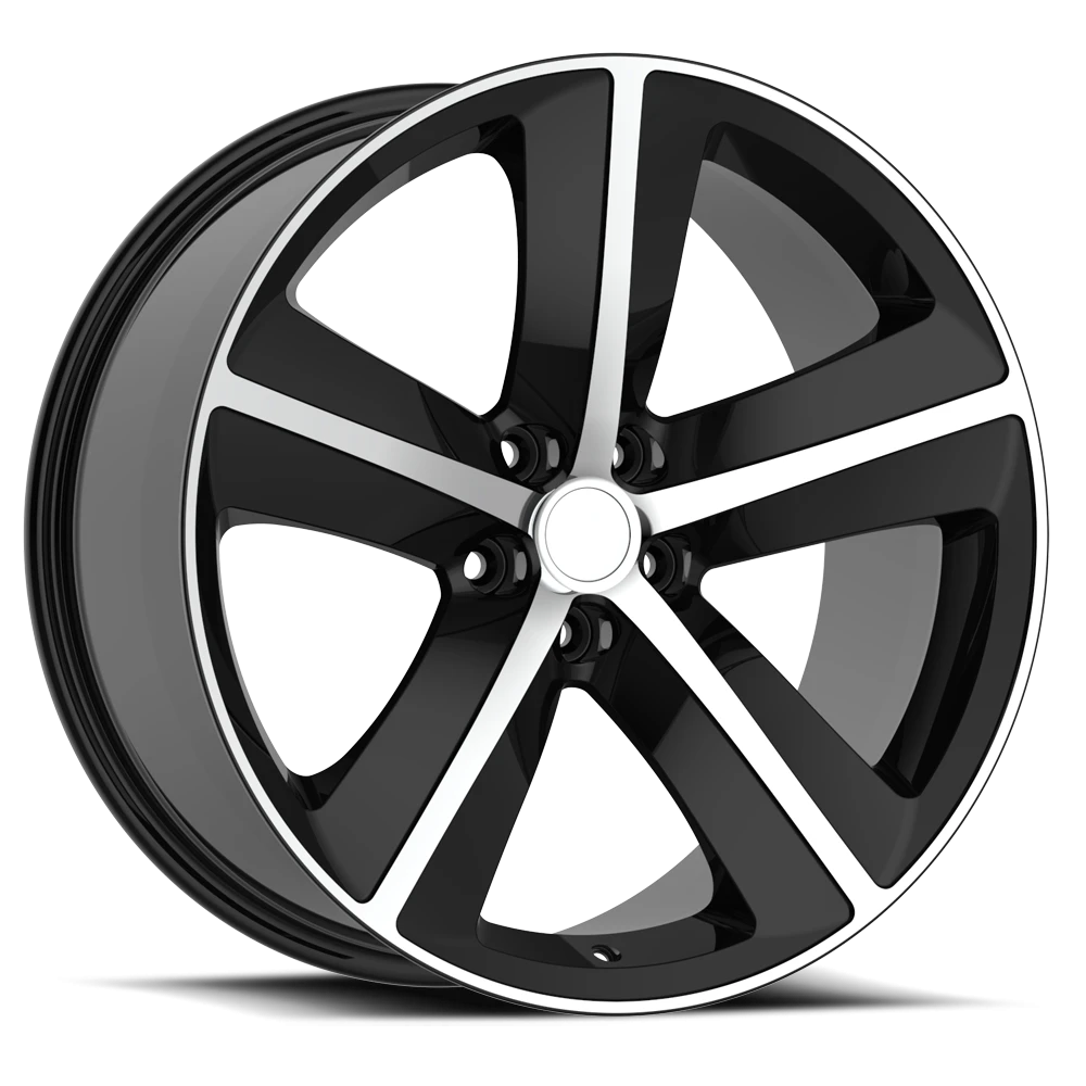 Replica Alloys Dodge Challenger 20x9 +20 5x115mm 71.5mm Gloss Black Machined Face