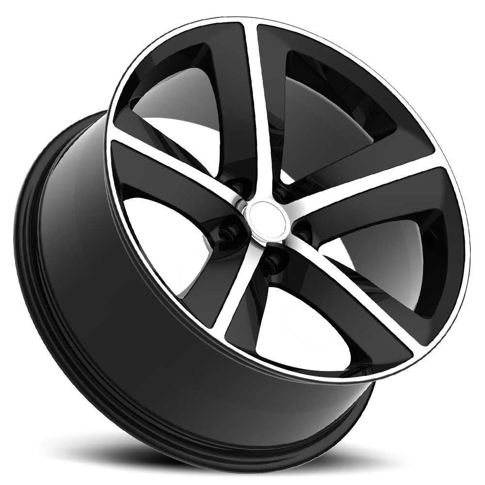 Replica Alloys Dodge Challenger 20x9 +20 5x115mm 71.5mm Gloss Black Machined Face