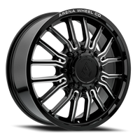 Arena Dually Thunder 22x8.25" 8x200mm 142.24mm CB +105mm Gloss Glossy Black Milled