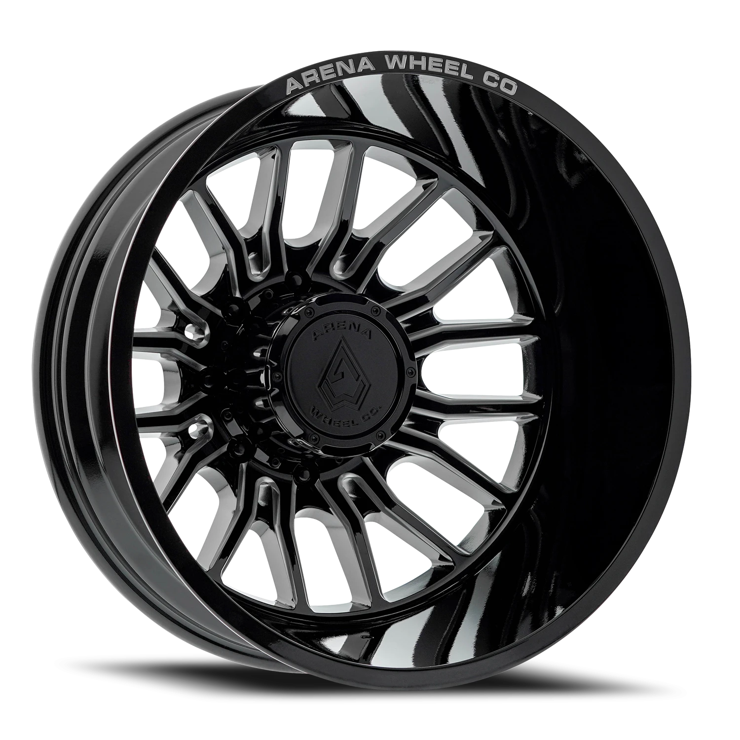 Arena Dually Thunder 22x8.25" 8x200mm 142.24mm CB -202mm Gloss Glossy Black Milled